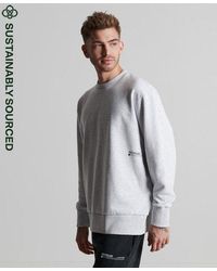 Superdry - Recycled Micro Mid Crew Sweatshirt Light Grey / Flake Marl - Lyst
