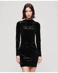 Superdry - Velvet Long Sleeve Mini Dress - Lyst