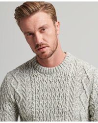 Superdry - Jacob Cable Crew Jumper Concrete Twist - Lyst