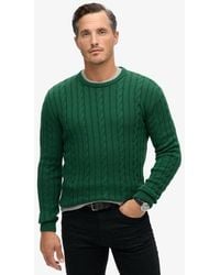 Superdry - & Co Cotton Classic Cable Knit Crew Jumper - Lyst