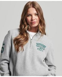 Superdry - Oversized Track & Field Half Zip Track Top Marl - Lyst