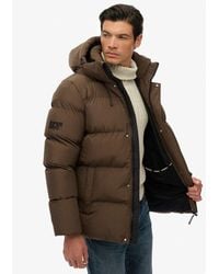 Superdry - & Co Hooded Mid Length Sports Puffer Jacket - Lyst