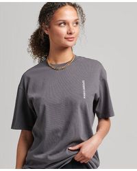 Superdry - Core Logo Linear Loose T-Shirt Charcoal - Lyst