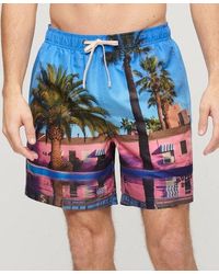Superdry - Photographic 17-inch Recycled Swim Shorts - Lyst