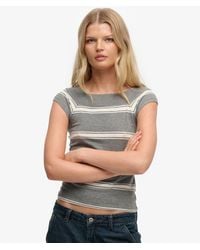 Superdry - Athletic Off Shoulder Pattern Top - Lyst