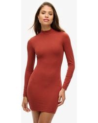 Superdry - & Co High Neck Long Sleeve Jersey Mini Dress - Lyst