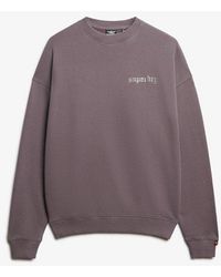 Superdry - & Co Old School Tattoo Oversized Crew Sweatshirt - Lyst