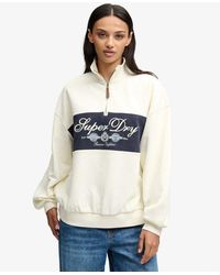 Superdry - & Co Ornate Script Half Zip Sweatshirt - Lyst