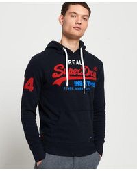 Superdry - Vintage Logo Tri Colour Lite Hoodie Eclipse - Lyst