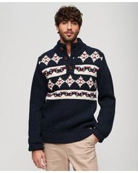 Superdry - Chunky Knit Patterned Henley Jumper - Lyst