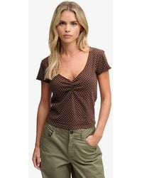 Superdry - & Co Athletic Essentials Gathered Pattern Top - Lyst