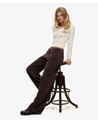 Superdry - & Co Mid Rise baggy Jumbo Cord Pants - Lyst