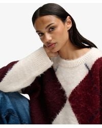 Superdry - & Co Slouchy Brushed Argyle Knit Jumper - Lyst