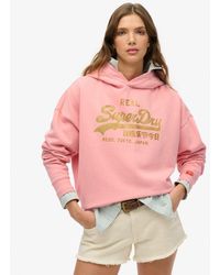 Superdry - & Co Vintage Logo Rhinestone Hoodie - Lyst