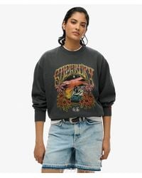 Superdry - Graphic Print Psych Surf Loose Crew Sweatshirt - Lyst