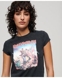 Superdry - Iron Maiden X T-shirt Met Kapmouwen - Lyst