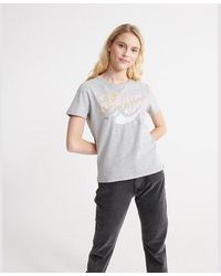 Superdry - Classic Script Sequin T-Shirt Marl - Lyst