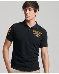 Superdry Organic Cotton Classic Superstate Polo Shirt - Black