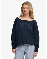 Superdry - & Co Athletic Essentials Bardot Crew Sweatshirt - Lyst