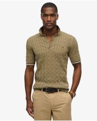 Superdry - Gebreid Poloshirt Met Korte Mouwen En Textuur - Lyst