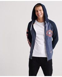 Superdry - Track & Field Zip Hoodie Creek Grindle - Lyst