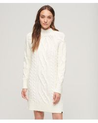 Superdry - & Co Cable Knit Mock Neck Jumper Dress - Lyst