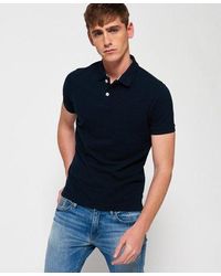 Superdry - Classic Embossed Pique Polo Shirt Eclipse - Lyst