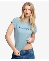Superdry - & Co Company Logo Sequin T-shirt - Lyst