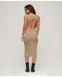Superdry - Backless Knitted Midi Dress - Lyst