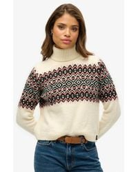 Superdry - & Co Fairisle Pattern Roll Neck Jumper - Lyst