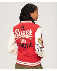 Superdry - Lightweight Embroidered College Scripted Jersey Bomber Jacket - Lyst
