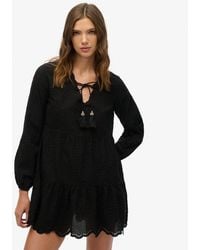 Superdry - & Co Broderie Tiered Mini Dress - Lyst