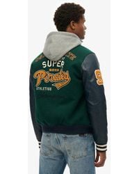 Superdry - Hooded College Patched Bomber Jacket - Lyst