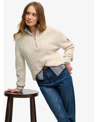 Superdry - & Co Cable Half Zip Knit - Lyst
