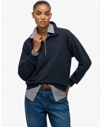 Superdry - & Co Essential Logo Garment Dye Half Zip Sweatshirt - Lyst