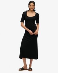Superdry - & Co Short Sleeve Square Neck Midi Jersey Dress - Lyst