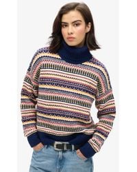 Superdry - Gestreepte Trui Met Textuur - Lyst