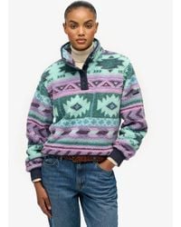 Superdry - Super Soft Printed Henley Fleece Jumper - Lyst