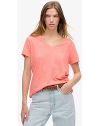 Superdry - & Co Embroidered Slub Relaxed Fit V-neck T-shirt - Lyst