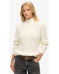 Superdry - & Co Loose Fit Cable Knit High Neck Jumper - Lyst