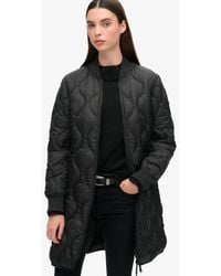 Superdry - Ladies Lightweight Quilted Studios Long Liner Coat - Lyst