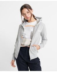 Superdry - Label Loopback Zip Hoodie Marl - Lyst