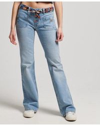 Superdry - Slimfit Vintage Flare Jeans Van Biokatoen Met Lage Taille - Lyst