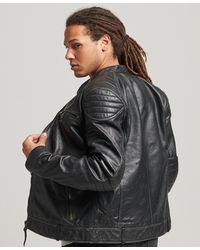 Superdry Leather jackets for Men | Lyst