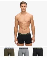 Superdry - Organic Cotton Boxer Triple Pack Khaki/black / Asphalt Grit/winter Kahki Grit/black - Size: M - Lyst