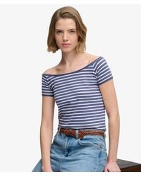 Superdry - Bardot Short Sleeve Off Shoulder Top - Lyst