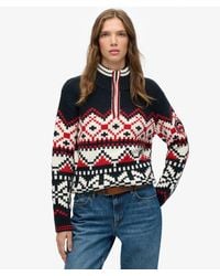 Superdry - & Co Intarsia Half Zip Jumper - Lyst