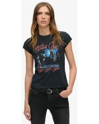 Superdry - & Co Motley Crue X & Co Cap Sleeve T-shirt - Lyst