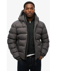 Superdry - & Co Hooded Tweed Sports Puffer Jacket - Lyst