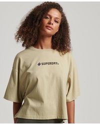 Superdry - Sport Logo Oversized Boxy T-Shirt Explorer Sand - Lyst